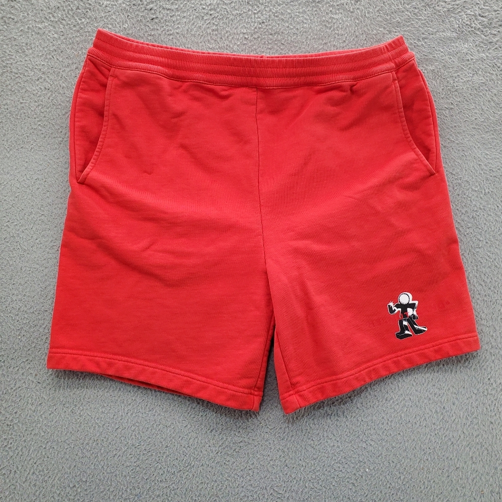 Helmut Lang Mens Figure Logo Shorts Large Flame Red